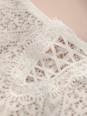 3 Pack Plus Size Panties Set Eyelet Embroidered Lace Criss Cross Three Piece