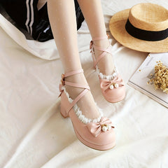 Women's Chunky Heel Shoes Comfortable Closed Toe Buckle Strap Shoes