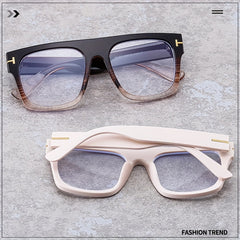 Men's Square Flat Mirror Myopia Glasses Anti Light PC Spectacles