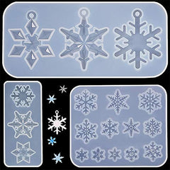 3 Snowflake Silicone Moulds DIY Pendant Resin Casting Mold Holiday Craft