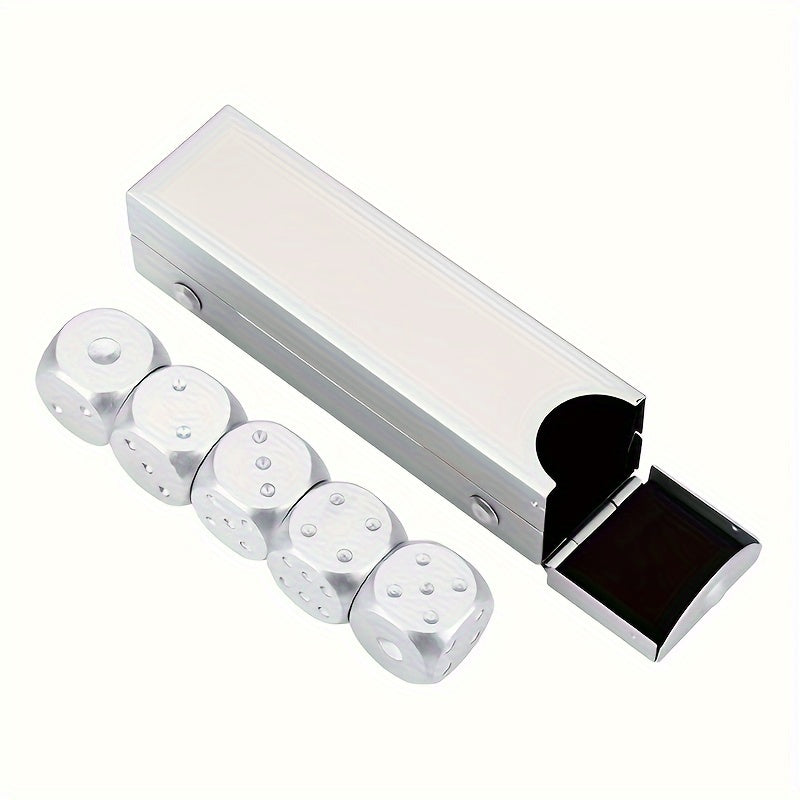 5pcs Aluminum Alloy Metal Dice Set Poker Party Games