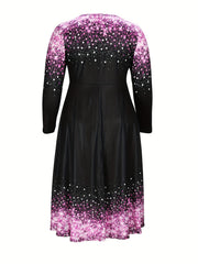 Women's Plus Glitter Dot Print Maxi Dress
