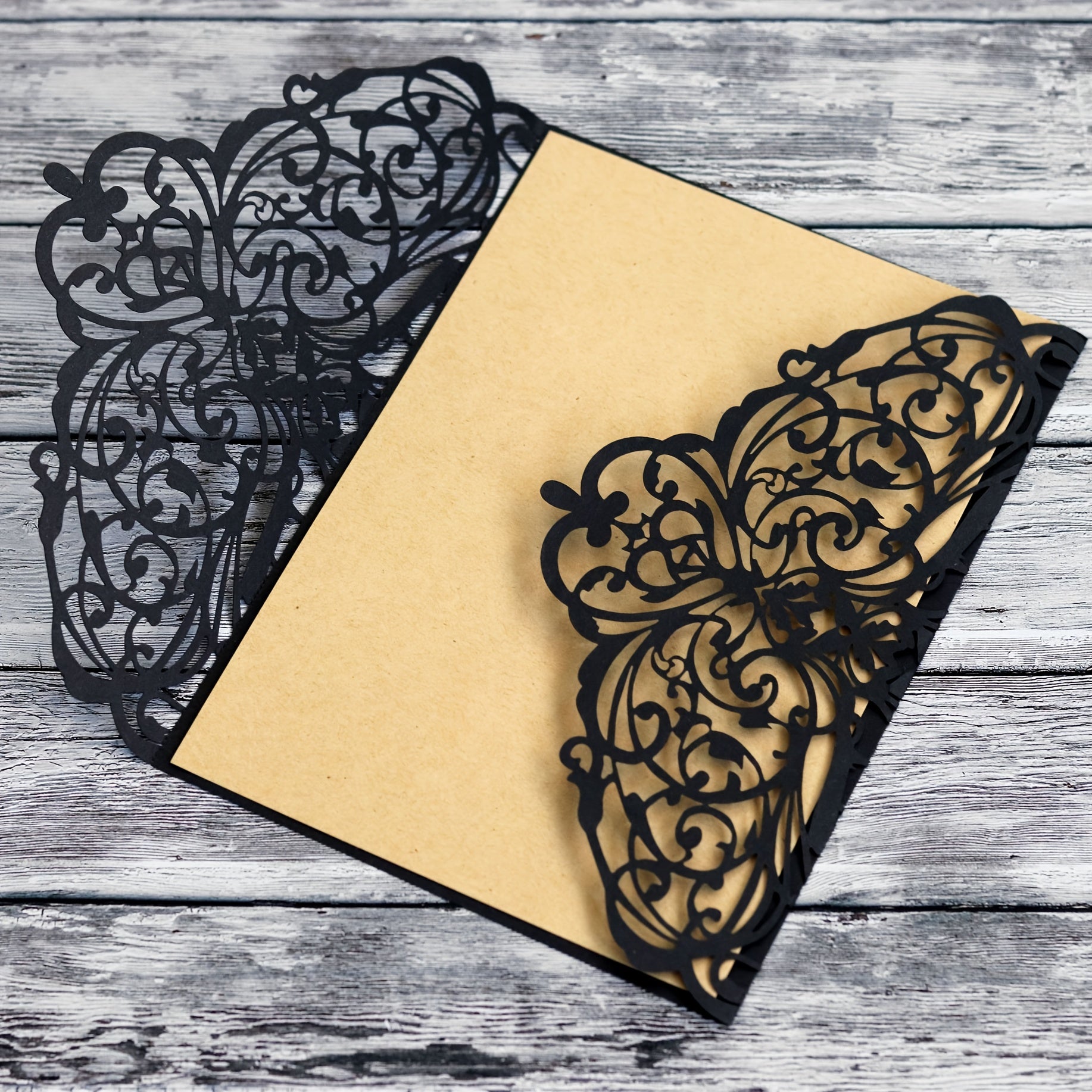 Halloween Laser Cut Engagement Invitations Set of 4