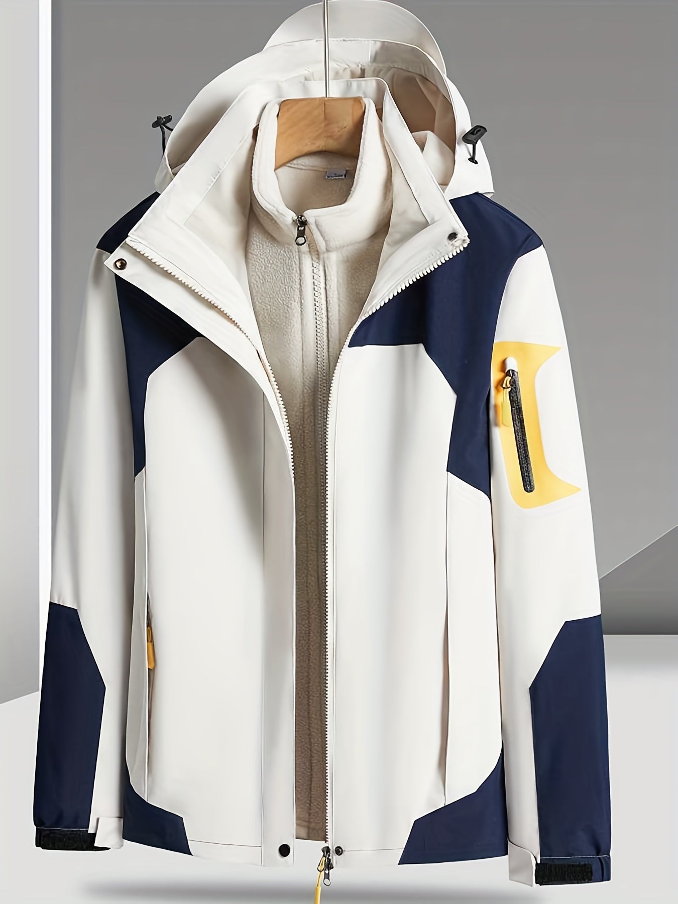 Men's Waterproof Windbreaker Jacket Sherpa Lined Coat