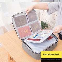 Fireproof Document Bag with Lock 3-Layer File Storage Case