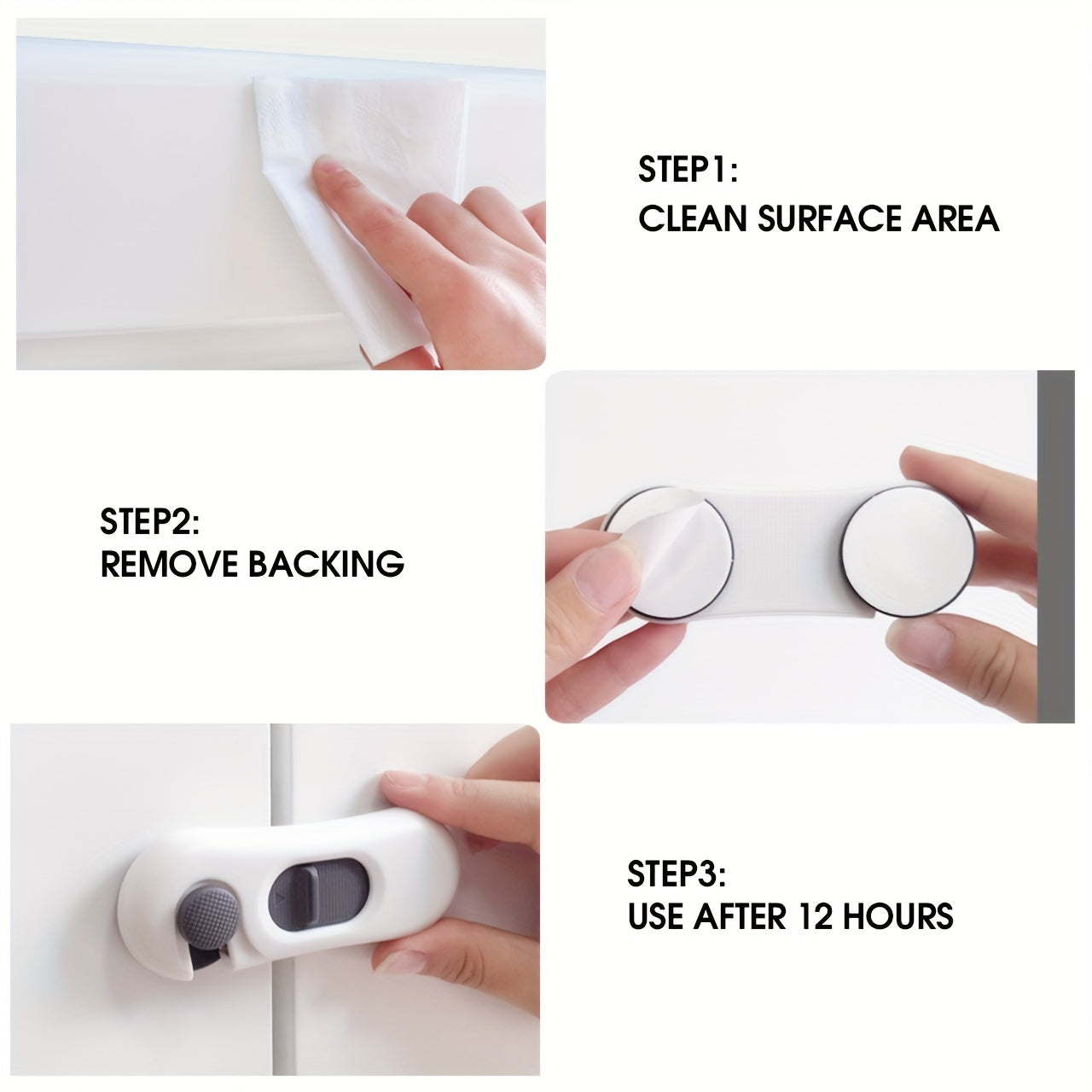 5pcs Child Safety Locks Cabinet Locks Baby Proofing Square Design
