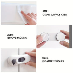 5pcs Child Safety Locks Cabinet Locks Baby Proofing Square Design