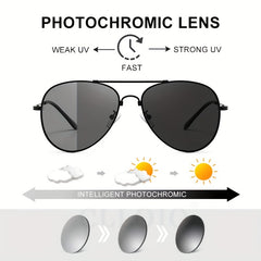 CLLOIO Titanium Polarized Sunglasses Photochromic Sun Glasses