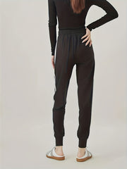 Colorblock Stripe Print High Stretch Trousers