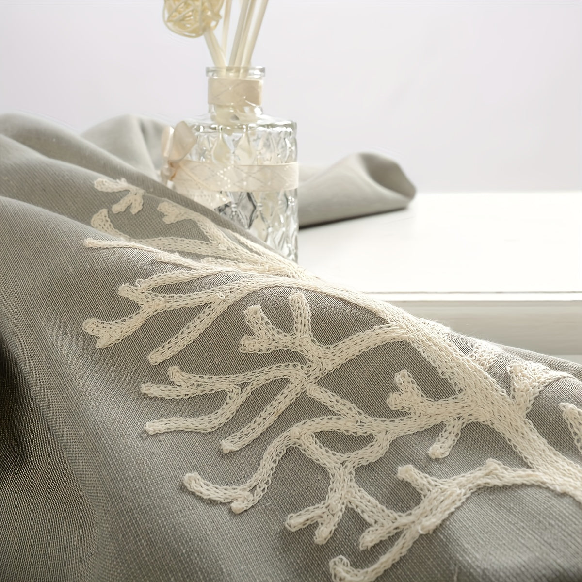 1pc Tree Embroidery Curtain for Home Decor