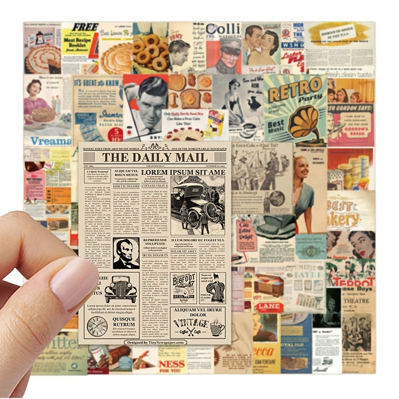 50pcs Classic Retro Posters Doodle Waterproof Stickers DIY Creative Toys