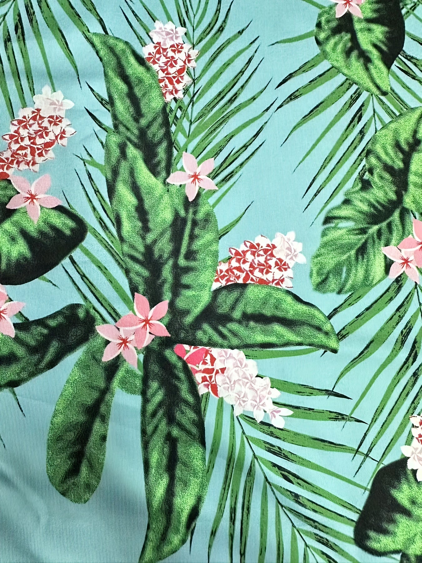 Boho Tank Top Women's Plus Tropical Print V Neck Slight Stretch
