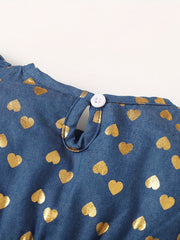 2pcs Baby Girls Heart Print Romper & Headband Set
