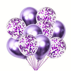 10pcs Balloon Set Glitter and Metal Balloons for Home Decor