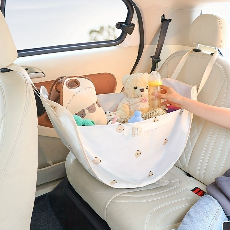 Kids' Baby Car Storage Bag Cartoon Bear Pattern Large Capacity Hanging Bag