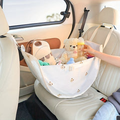Kids' Baby Car Storage Bag Cartoon Bear Pattern Large Capacity Hanging Bag