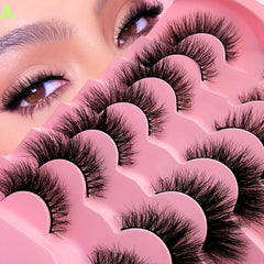 7 Pairs Fluffy Fox Eye False Eyelashes for Dramatic Look