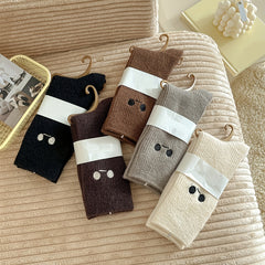 Eye Pattern Embroidered Socks - Women's Mid Tube Stockings