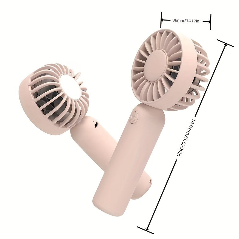 Mini Portable Double Blades Small Fan USB Rechargeable Fan