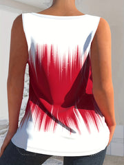 Tie Dye Cut Out Tank Top V Neck Summer Tank