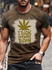 Leaf Pattern Men's Comfy Retro T-shirt