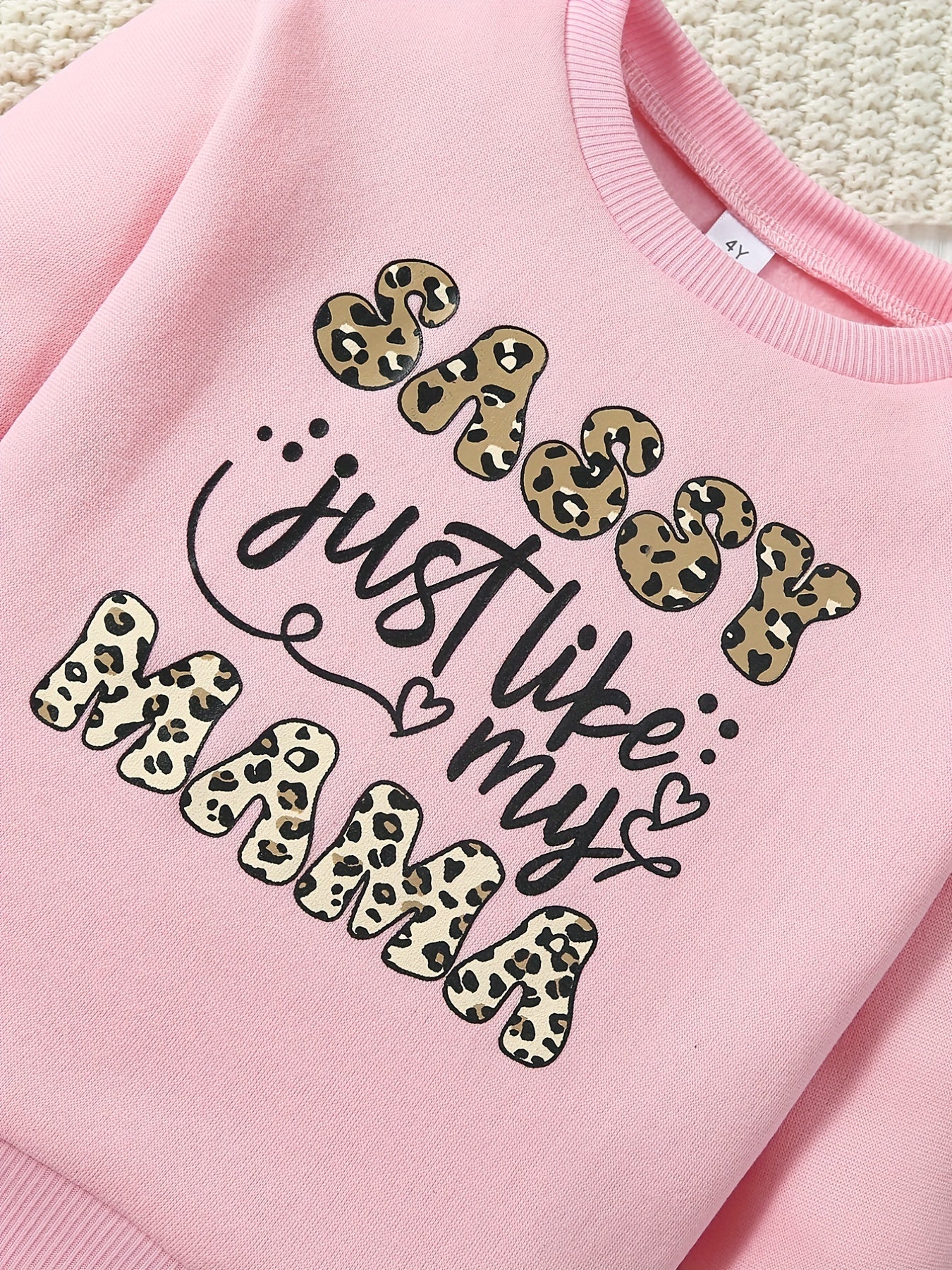 Sassy Mama Print Sweatshirt for Little Girls