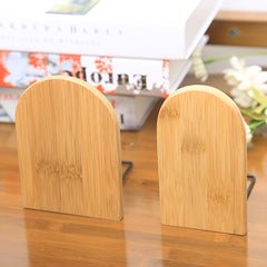 Bamboo Book Stand Desk Flapper Log Texture Office School Book Folder Storage Des