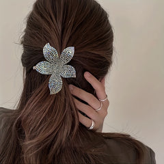 Women's Rhinestone Flower Resin Hair Tie Elastic Hair Rope