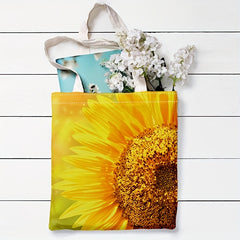 Sunflower Series Printed Eco Friendly Shopping Tote Bag