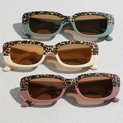Teen Retro Leopard Print Sunglasses UV Protection for Outdoor Activities