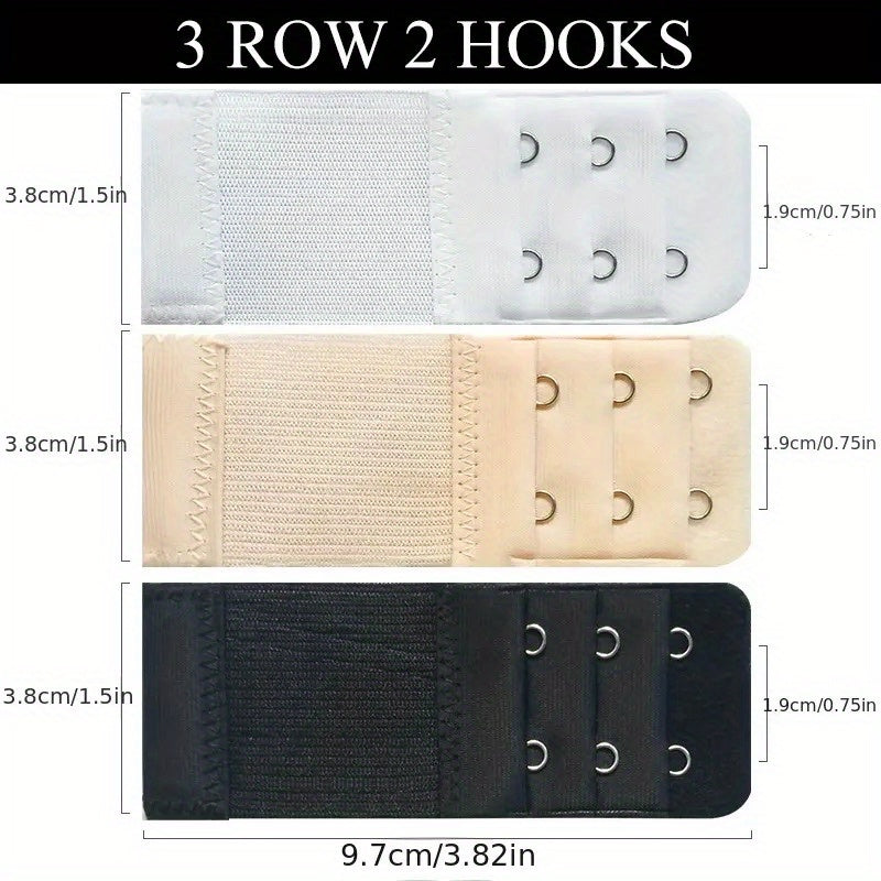 3pcs Bra Extenders Hooks Adjustable Band Women's Lingerie Accessorie