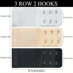 3pcs Bra Extenders Hooks Adjustable Band Women's Lingerie Accessorie