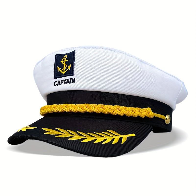 Navy Sailor Hat Outdoor Travel Sun Hat Flat Top Captain Hat