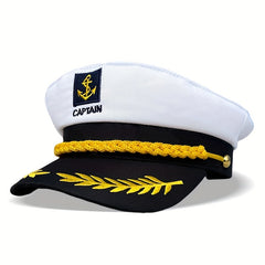 Navy Sailor Hat Outdoor Travel Sun Hat Flat Top Captain Hat