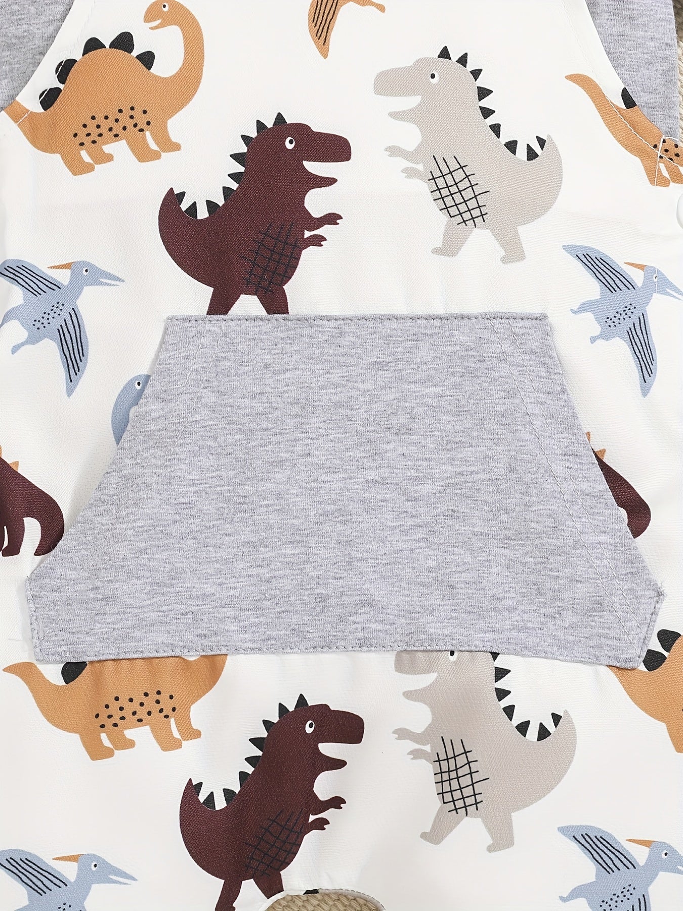 2pc Baby Boys T-shirt & Dino Print Overalls Set