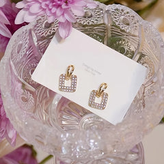 Acoustic Flash Square Hollow Earrings
