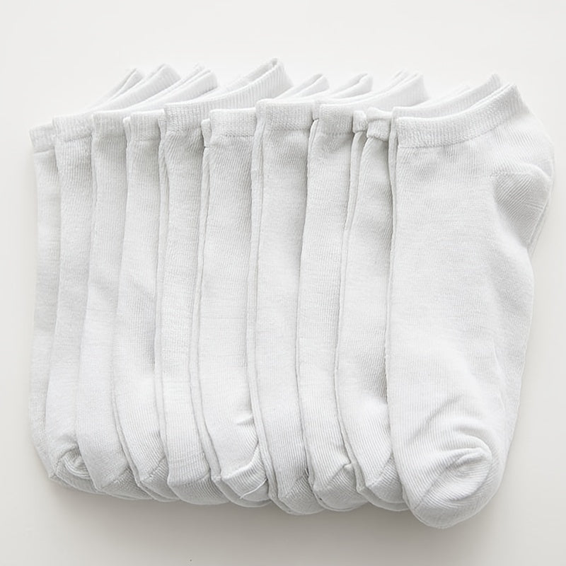 5 Pairs Solid Short Socks Women's Ankle Sports Stockings