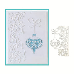 1pc Christmas Lace Ball Die Cuts For Gift Blessing Greeting Card Background DIY