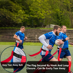 MEKNIC Flag Football Belts 10 Player Set with 30 Flags