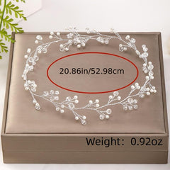 Western Wedding Hair Crown Floral Pearl Ornaments
