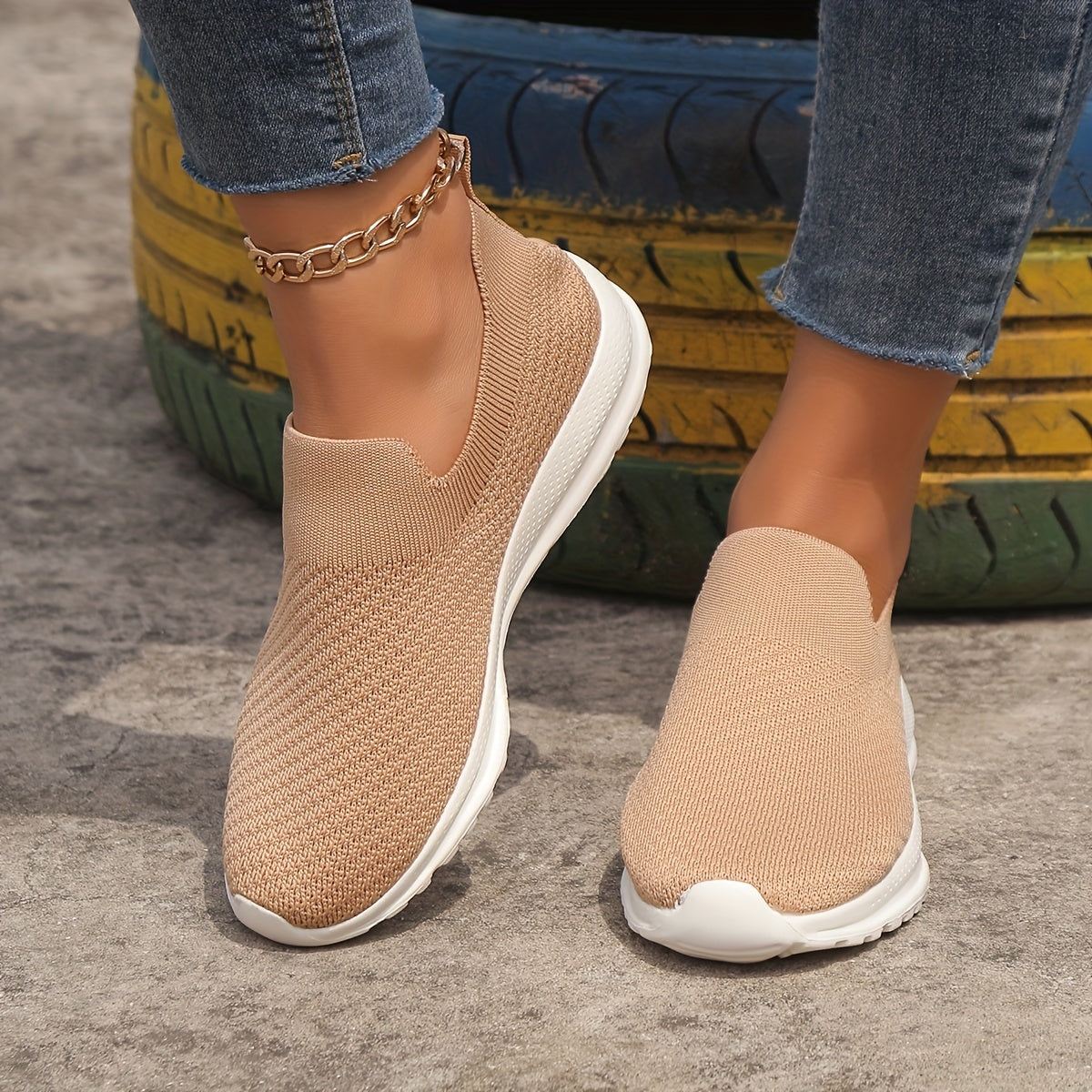 Women's Breathable Flying Woven Sneakers Lightweight Sport Shoes