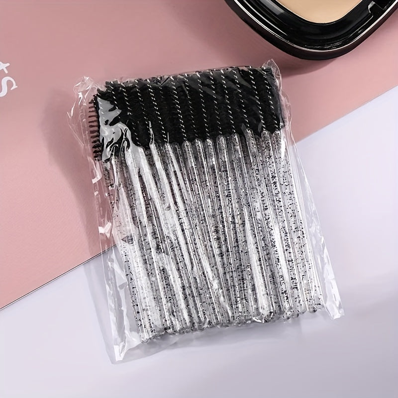 50pcs Crystal Eyelash Brush Mascara Wands Applicator Eyebrow Wands