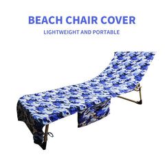 Beach Chair Towel With Side Pockets Quick Dry Portable Cover