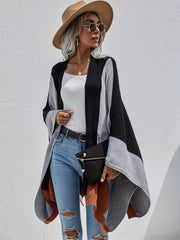 Colorblock Bat Sleeve Cardigan