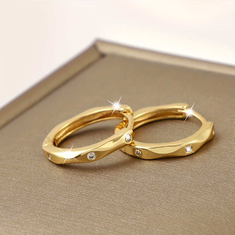 Geometric Octagonal Twill Rhinestone Earrings, Party Jewelry Accessories
