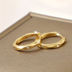 Geometric Octagonal Twill Rhinestone Earrings, Party Jewelry Accessories