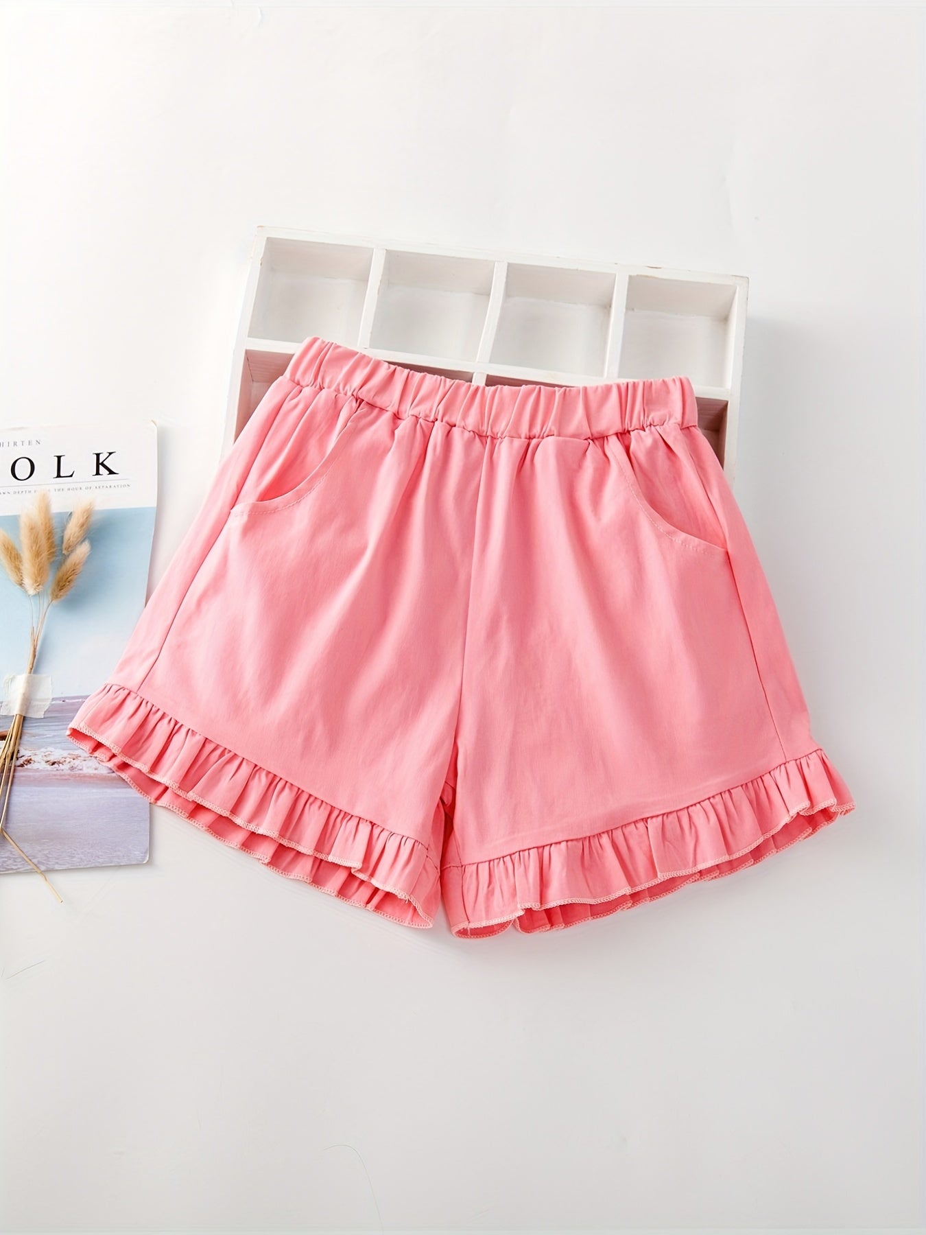 Girls' Summer Ruffle Edge Casual Shorts