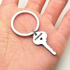 2pcs Stainless Steel Letter Keychain Set