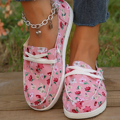 Floral Print Slip-On Loafers Lightweight Flat Sneakers