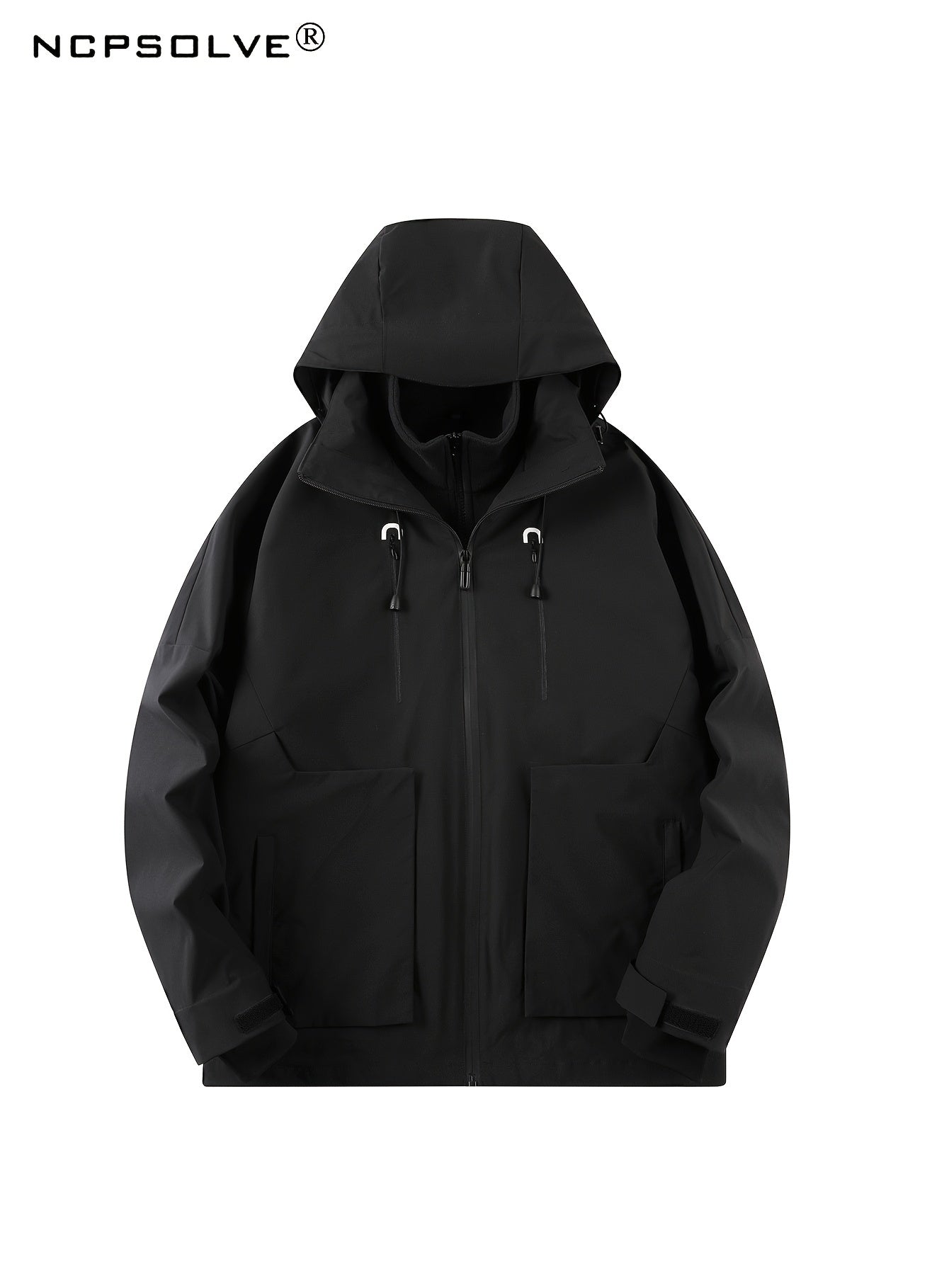 Men's 3 In 1 Outdoor Sports Hooded Jacket Waterproof Windproof Warm Hiking
